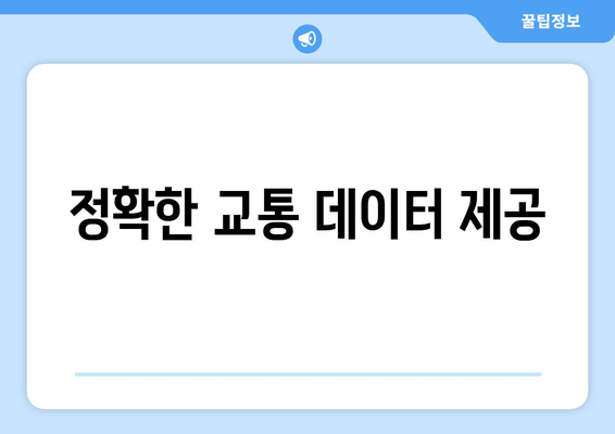 정확한 교통 데이터 제공