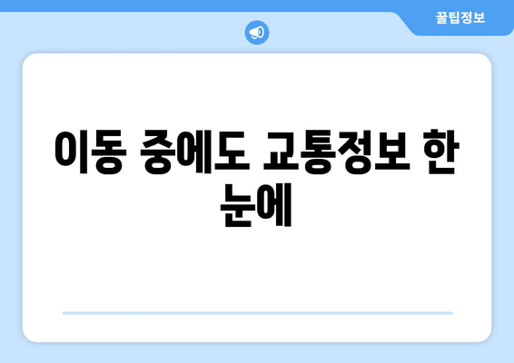 이동 중에도 교통정보 한 눈에