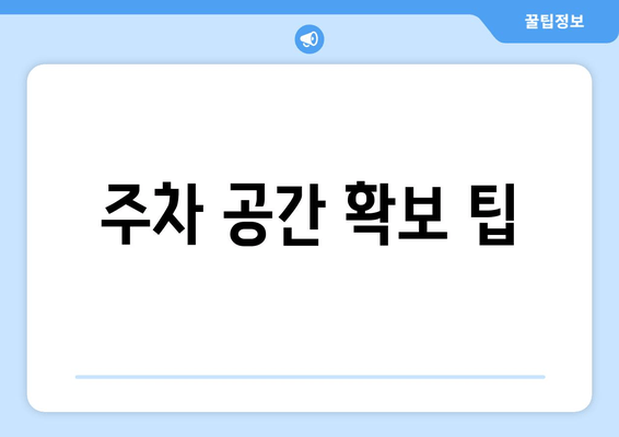 주차 공간 확보 팁