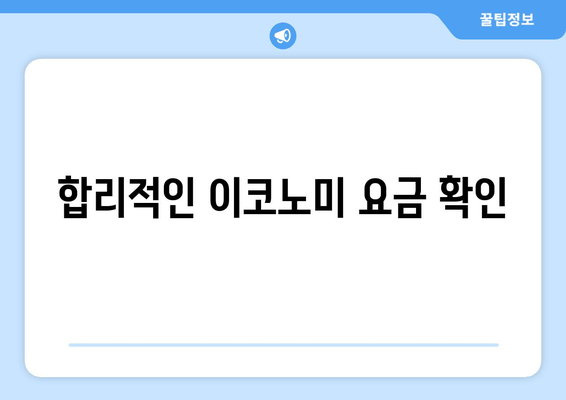 합리적인 이코노미 요금 확인