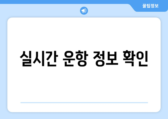 실시간 운항 정보 확인