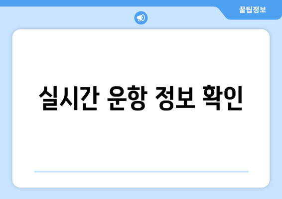 실시간 운항 정보 확인