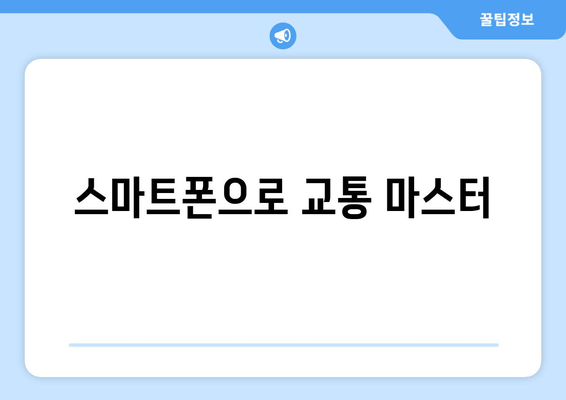 스마트폰으로 교통 마스터