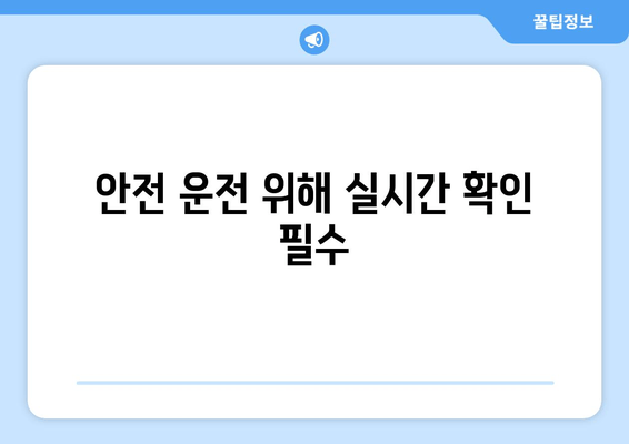 안전 운전 위해 실시간 확인 필수