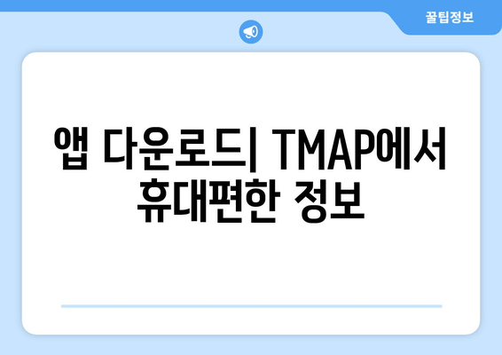 앱 다운로드| TMAP에서 휴대편한 정보