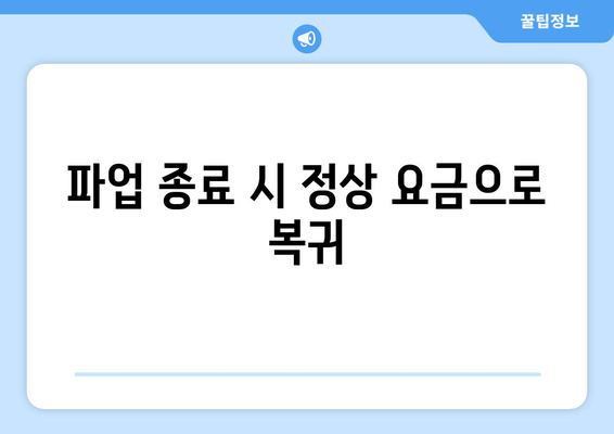 파업 종료 시 정상 요금으로 복귀