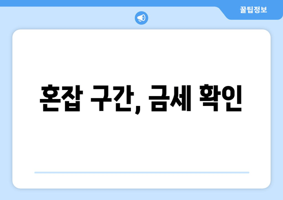 혼잡 구간, 금세 확인