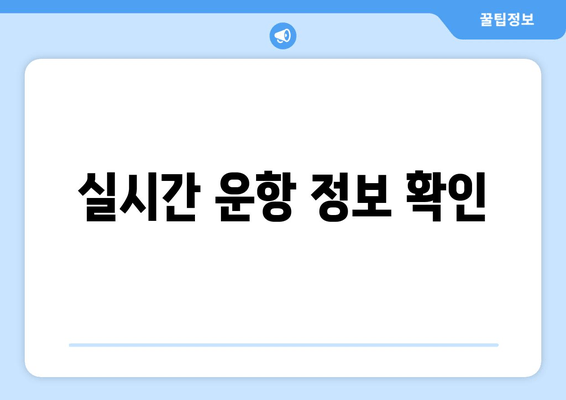 실시간 운항 정보 확인