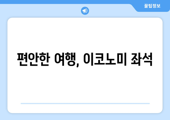 편안한 여행, 이코노미 좌석