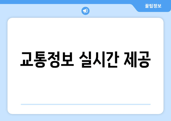 교통정보 실시간 제공