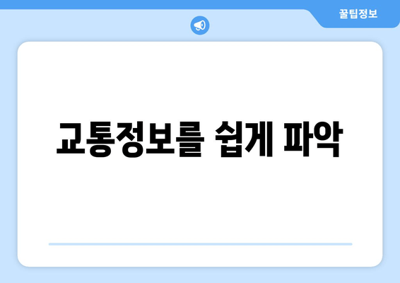 교통정보를 쉽게 파악