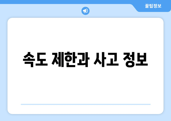 속도 제한과 사고 정보