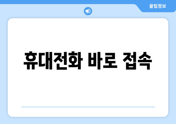 휴대전화 바로 접속