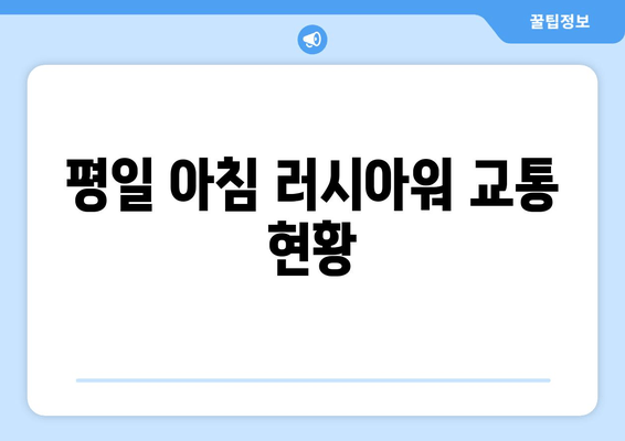 평일 아침 러시아워 교통 현황