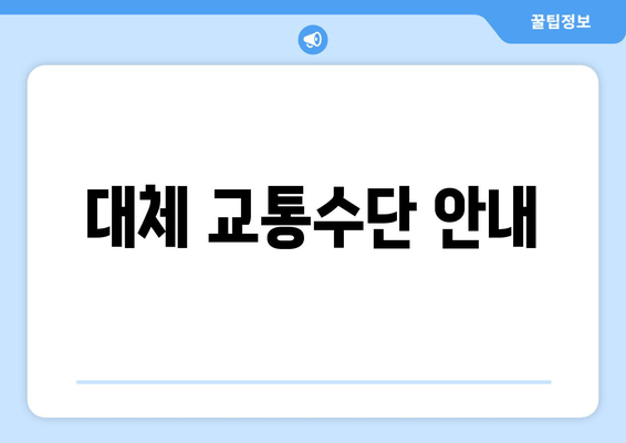 대체 교통수단 안내