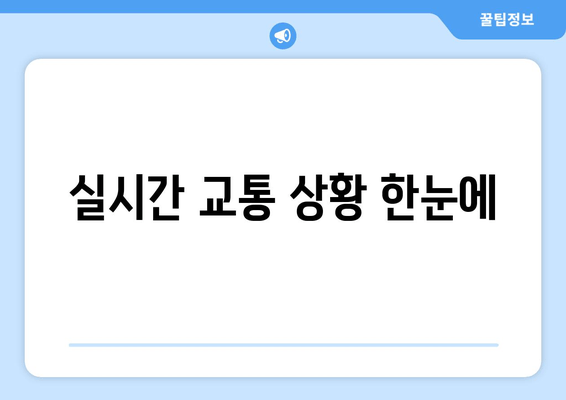 실시간 교통 상황 한눈에