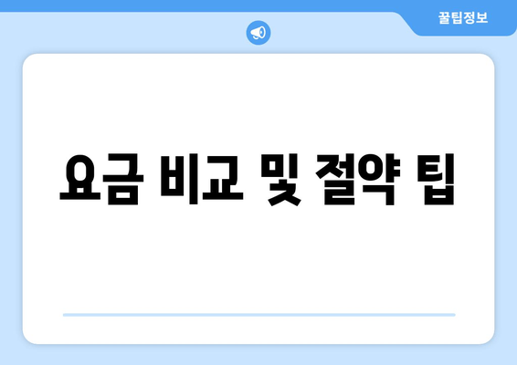 요금 비교 및 절약 팁