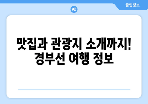 맛집과 관광지 소개까지! 경부선 여행 정보