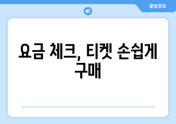 요금 체크, 티켓 손쉽게 구매