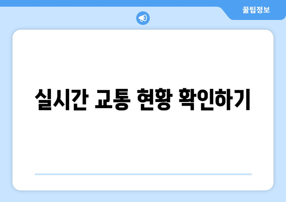 실시간 교통 현황 확인하기