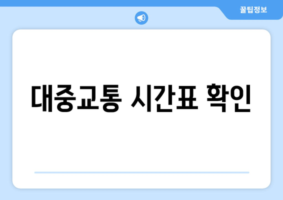 대중교통 시간표 확인
