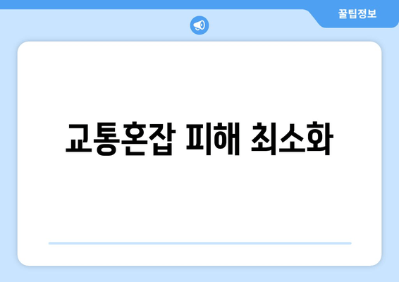 교통혼잡 피해 최소화