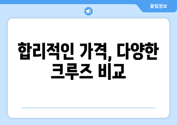 합리적인 가격, 다양한 크루즈 비교