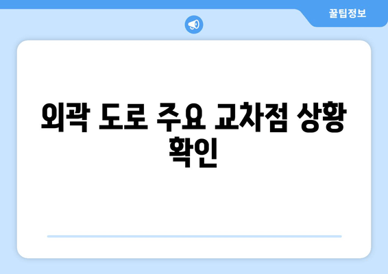 외곽 도로 주요 교차점 상황 확인