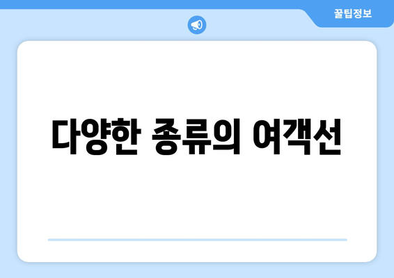 다양한 종류의 여객선