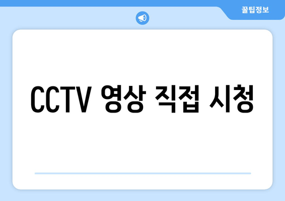 CCTV 영상 직접 시청