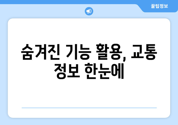 숨겨진 기능 활용, 교통 정보 한눈에