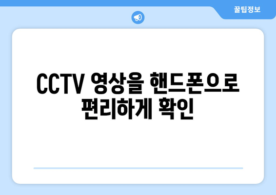 CCTV 영상을 핸드폰으로 편리하게 확인