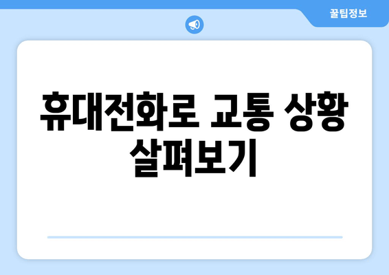 휴대전화로 교통 상황 살펴보기