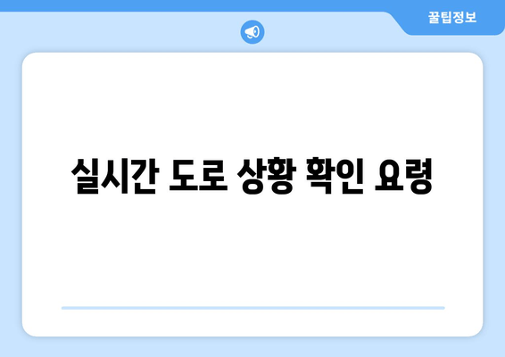 실시간 도로 상황 확인 요령