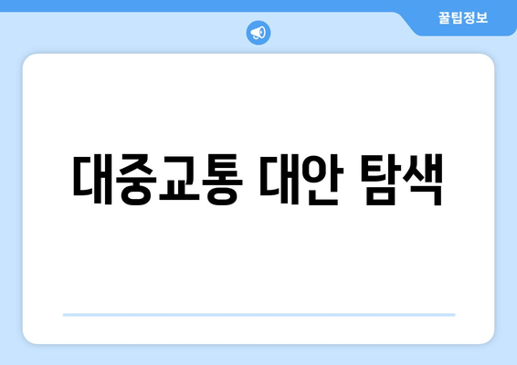 대중교통 대안 탐색