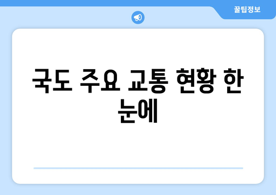 국도 주요 교통 현황 한 눈에