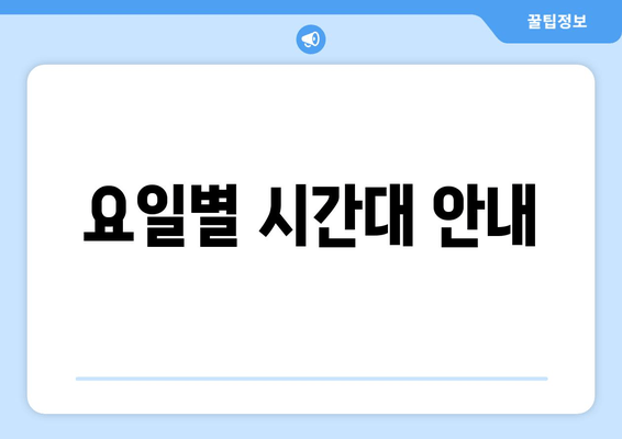 요일별 시간대 안내