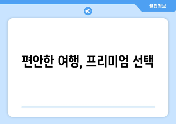 편안한 여행, 프리미엄 선택