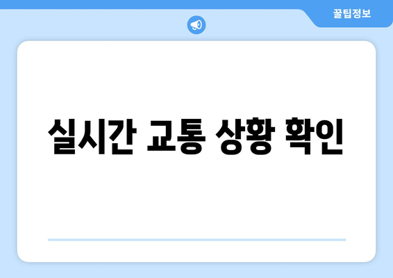 실시간 교통 상황 확인