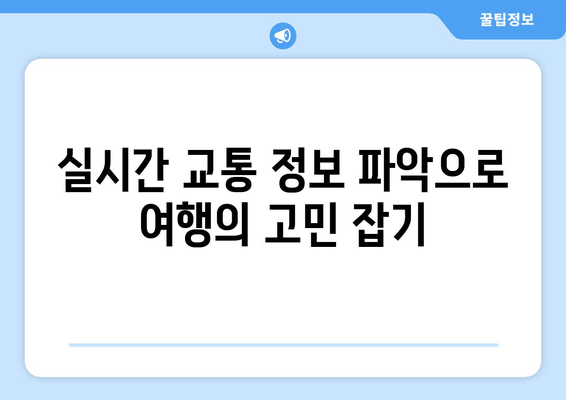 실시간 교통 정보 파악으로 여행의 고민 잡기