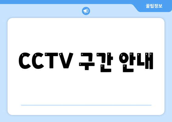 CCTV 구간 안내