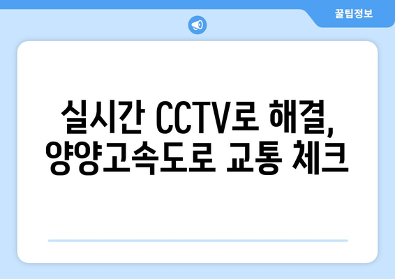 실시간 CCTV로 해결, 양양고속도로 교통 체크