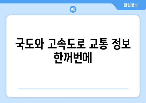 국도와 고속도로 교통 정보 한꺼번에