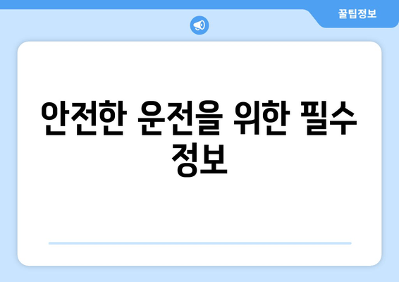 안전한 운전을 위한 필수 정보