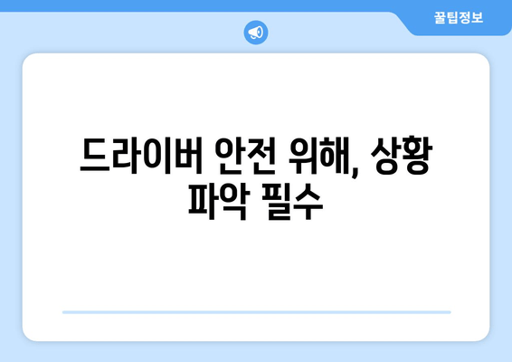 드라이버 안전 위해, 상황 파악 필수