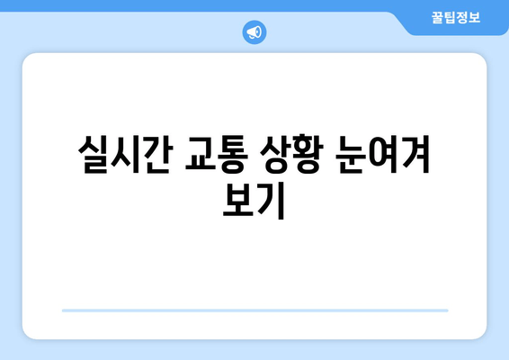 실시간 교통 상황 눈여겨 보기