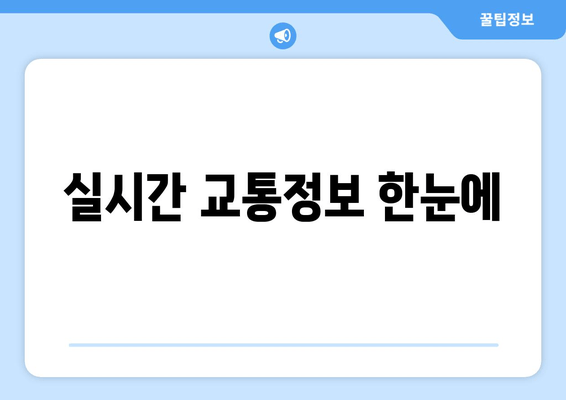 실시간 교통정보 한눈에