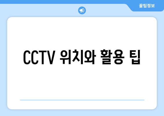 CCTV 위치와 활용 팁