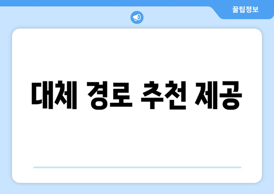 대체 경로 추천 제공