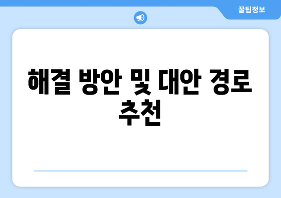 해결 방안 및 대안 경로 추천